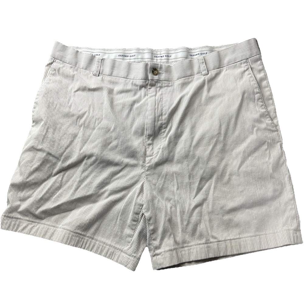 Oxford Golf Shorts Mens Size 40 Chino Grey White Stripes
